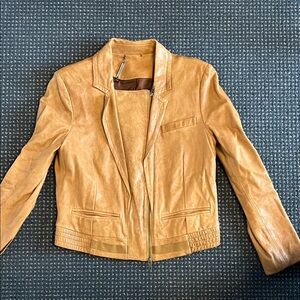 Diane Von Furstenberg Camel Leather Jacket